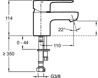 Смеситель для раковины Jacob Delafon JULY E16027-4ND-CP